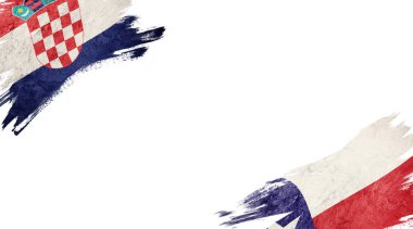 Beyaz Arkaplanda Hırvatistan ve Şili Bayrakları